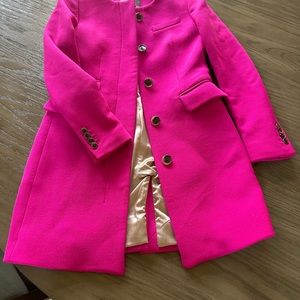 J. Crew Pink Pea Coat Wool Blend Notched Lapel